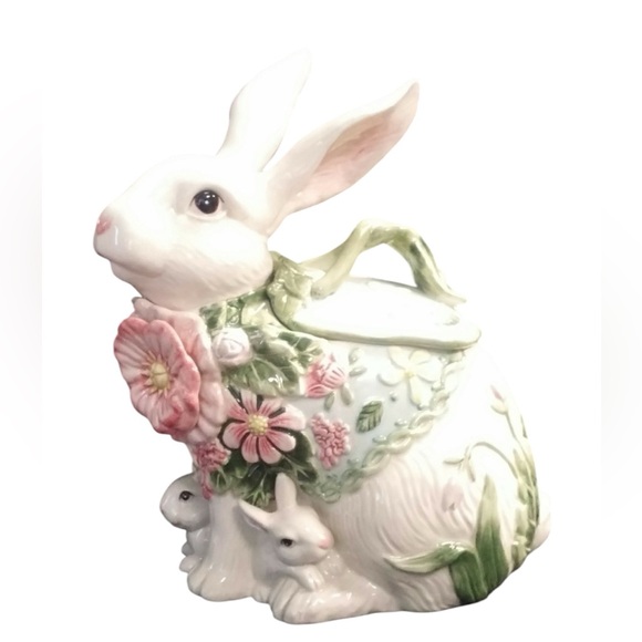 Fitz & Floyd Fauna & Flora Bunny Rabbit Cookie Jar.